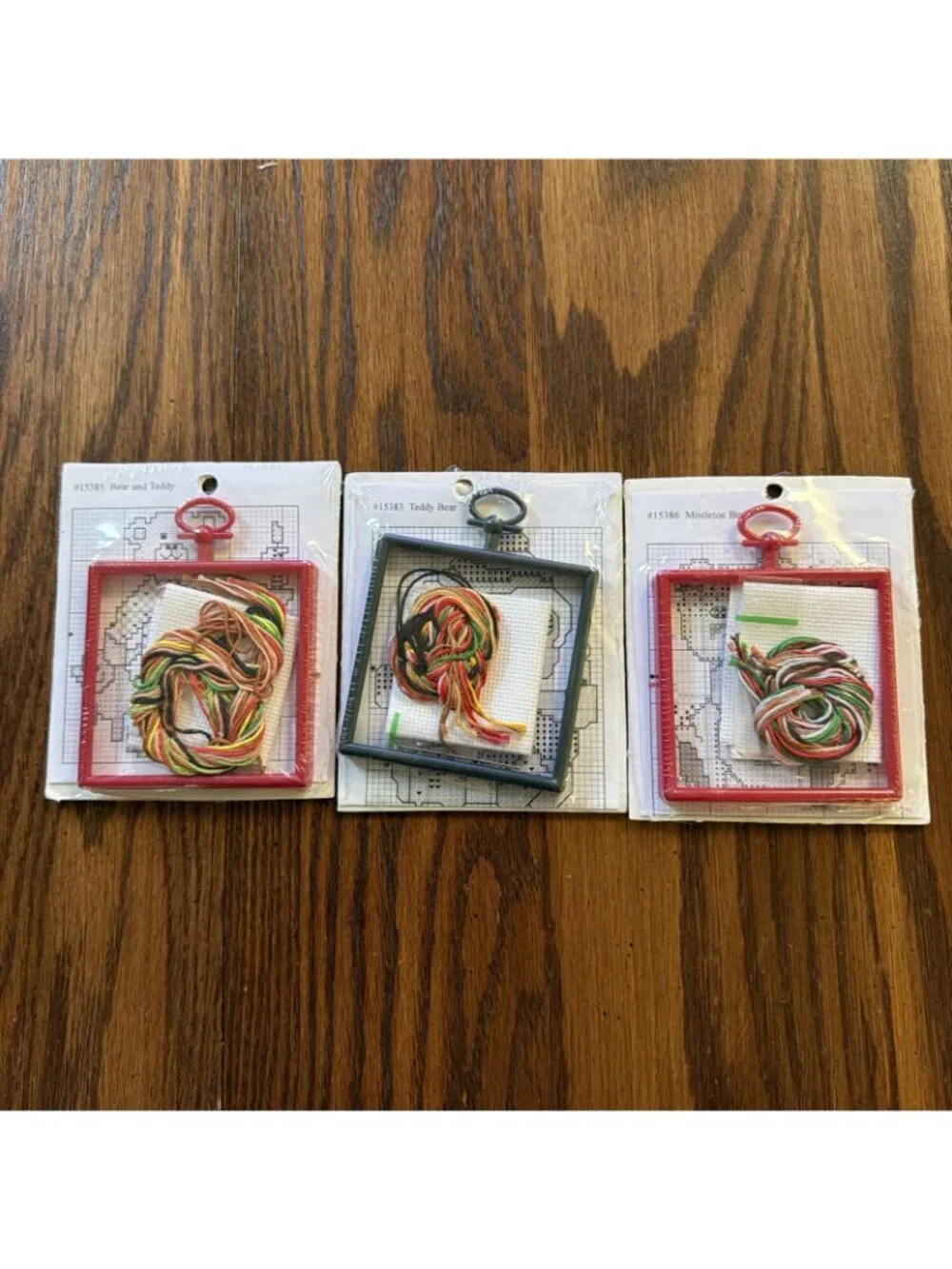 3 MCG Textiles Counted‎ Cross Stitch Kits: Bear& Teddy, Teddy  & Mistletoe Bears